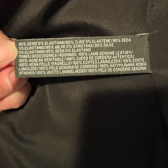 Ralph LaurenBlack Label  Black Virgin Wool Blazer w/Lamb Leather Cuffs and Trim - Picture 4 of 6